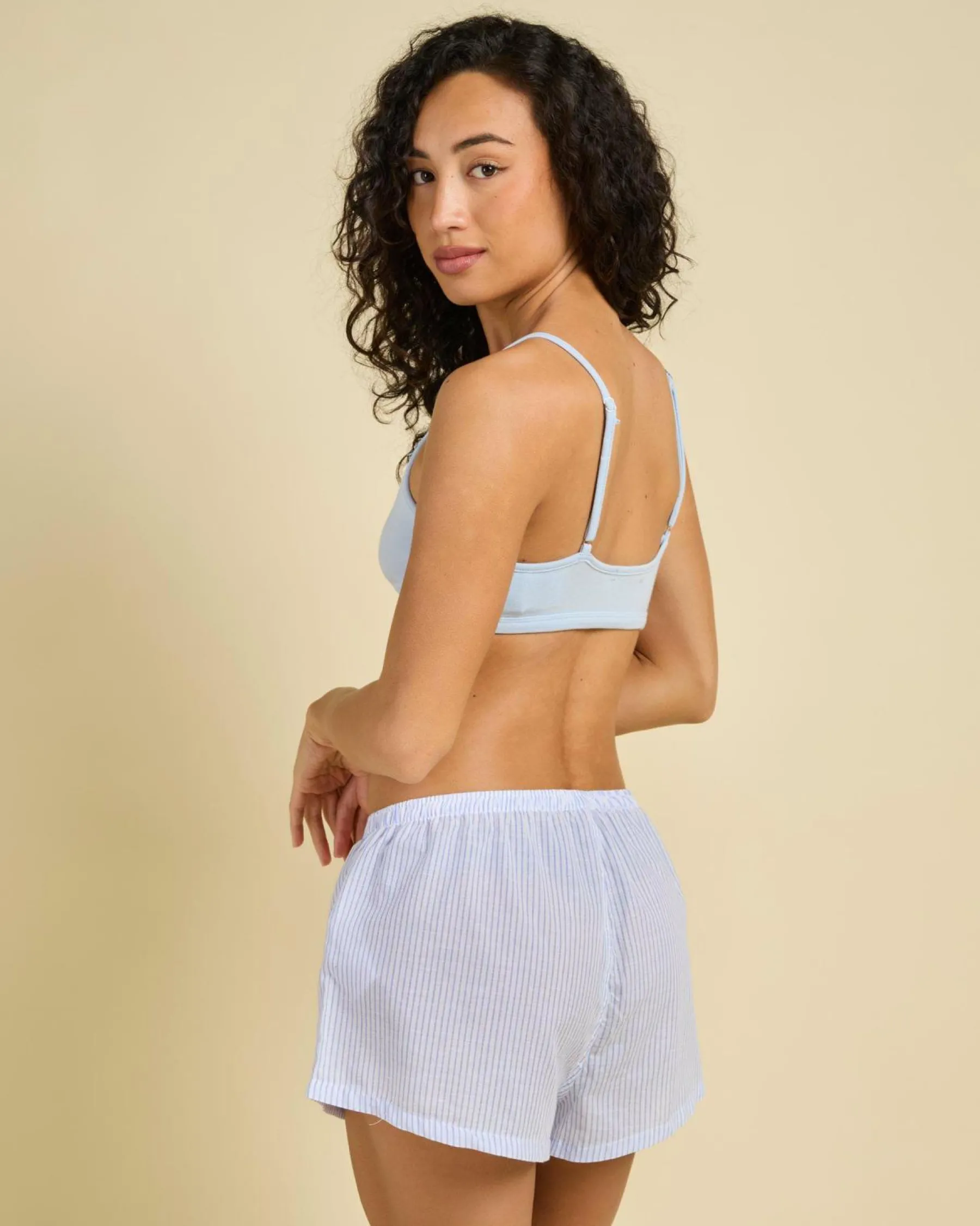 Bottoms*Malibu Lounge Never Been Kissed Boxer Blue Stripe