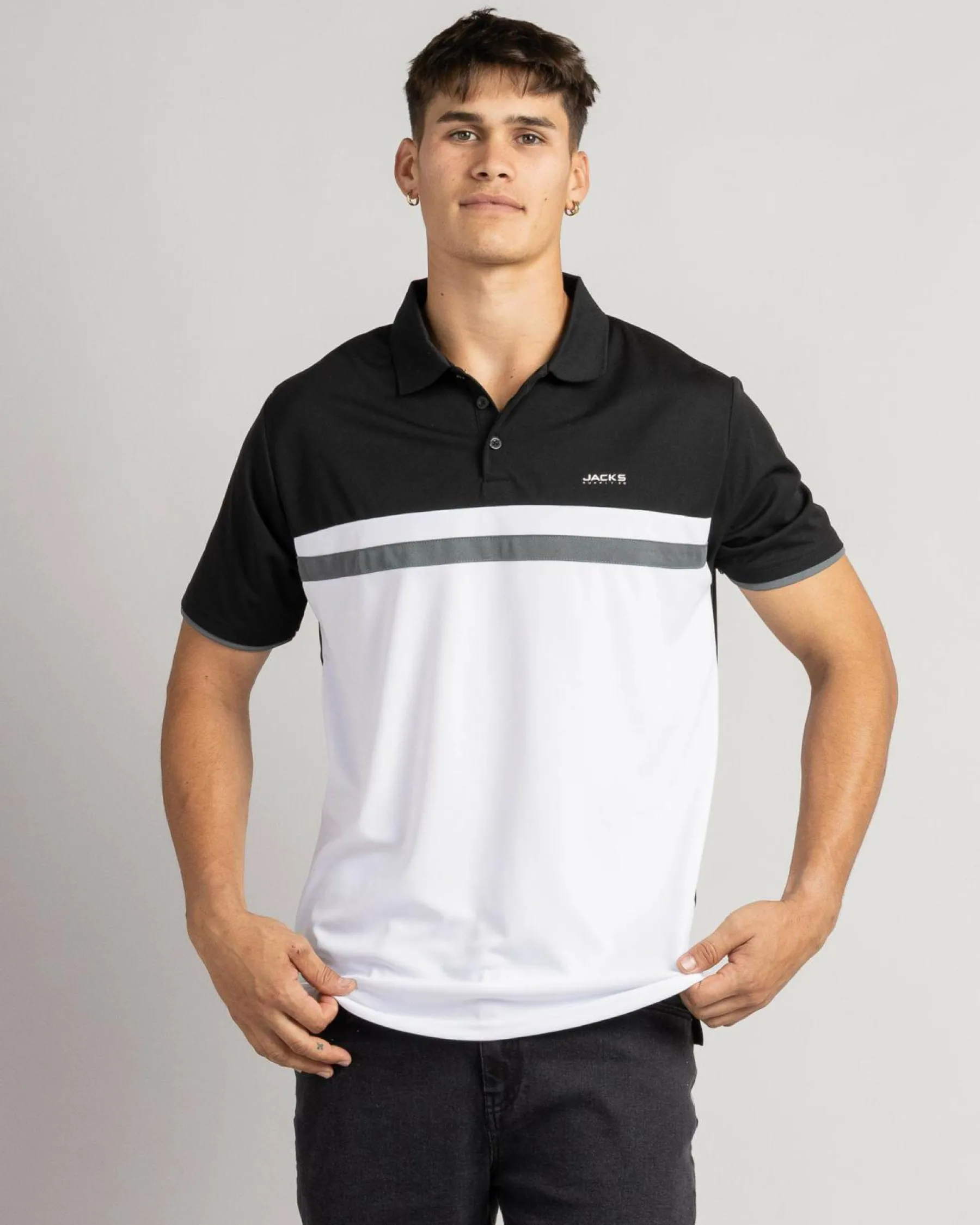 Tops & T-Shirts*Jacks Nexus Polo Shirt Black/white