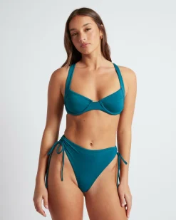 Bikinis*Kaiami Nia Ruch Bikini Bottom Jade Jewel