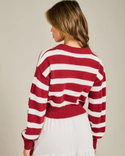 Knitwear|Jumpers & Hoodies*Pink Diamond Nico Knit Sweater Red/white