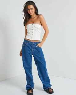 Discount Nicole Denim Tube Vest Women Tops