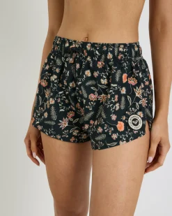 Board Shorts*Roxy No Bad Waves Printed 2" Board Shorts Anthracite Kerala Border