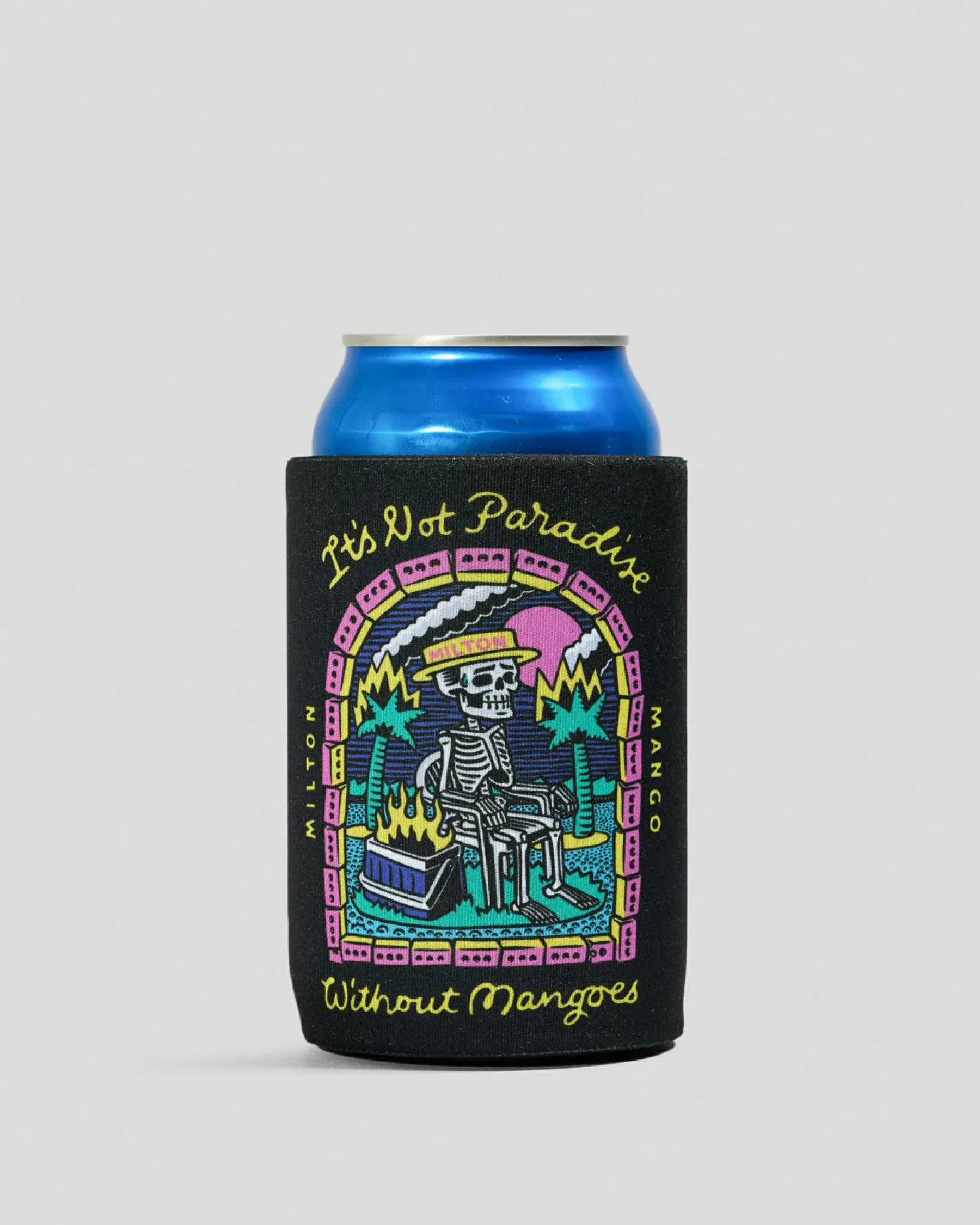 Gifts & Novelty|Bottles & Lunch Boxes*Milton Mango No Mangoes In Paradise Stubby Cooler Black