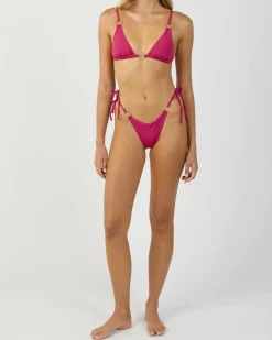 Bikinis*Topanga Noah Ring Triangle Bikini Top Mulberry