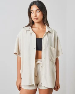 Discount Nora Hawaii Short Sleeve Shirt Women Sets|Tops