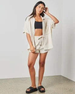 Discount Nora Hawaii Short Sleeve Shirt Women Sets|Tops