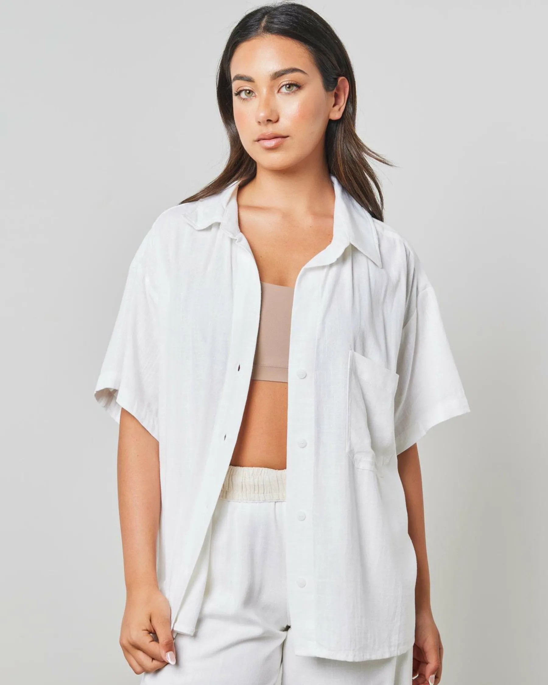 Sets|Tops*Mooloola Nora Hawaii Short Sleeve Shirt White