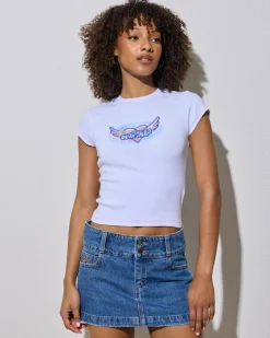 Hot Not Your Angel Cap Sleeve T-Shirt Women Tops
