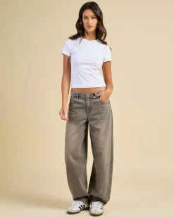 Denim|Bottoms*DESU Nova Baggy Balloon Jeans Blasted Grey Garage
