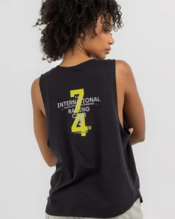 Tops*Fox Numerical Biker Tank Black