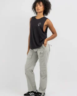 Tops*Fox Numerical Biker Tank Black