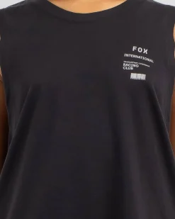 Tops*Fox Numerical Biker Tank Black