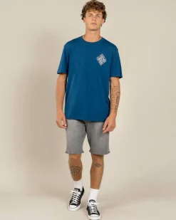 Tops & T-Shirts*Volcom Obtical T-Shirt Cosmic Blue