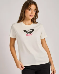 Tops*Roxy Ocean Road Art T-Shirt Egret