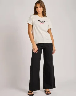 Tops*Roxy Ocean Road Art T-Shirt Egret