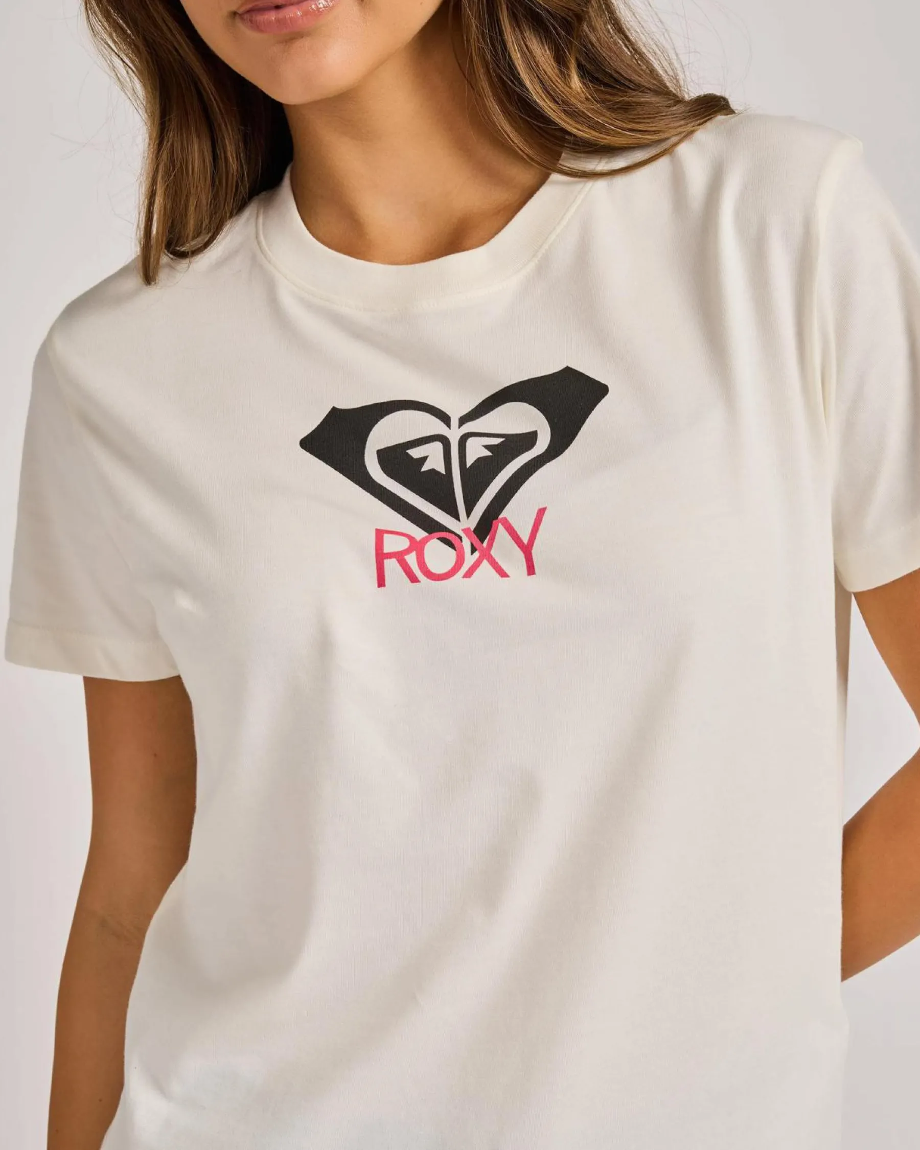 Tops*Roxy Ocean Road Art T-Shirt Egret