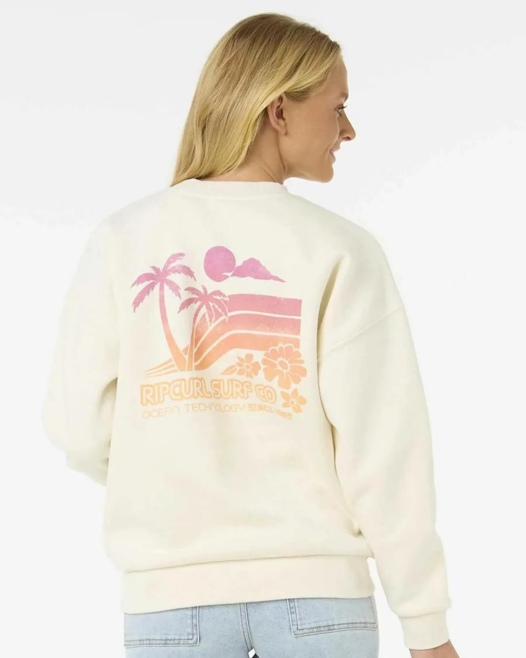 Jumpers & Hoodies*Rip Curl Ocean Tech Heritage Crew Sweatshirt Bone