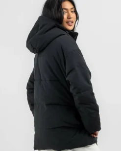 Jackets & Coats*Roxy Ocean Ways Hooded Puffer Jacket Anthracite
