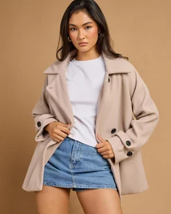 Jackets & Coats*Pink Diamond Olivia Coat Grey