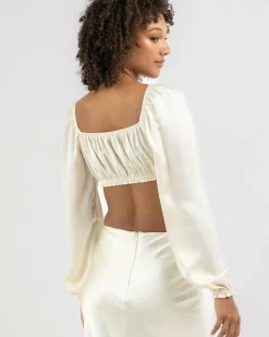 Hot Ollie Satin Tie Up Top Women Tops