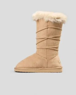 Slippers*Mooloola Olympia Slipper Boots Tan/beige