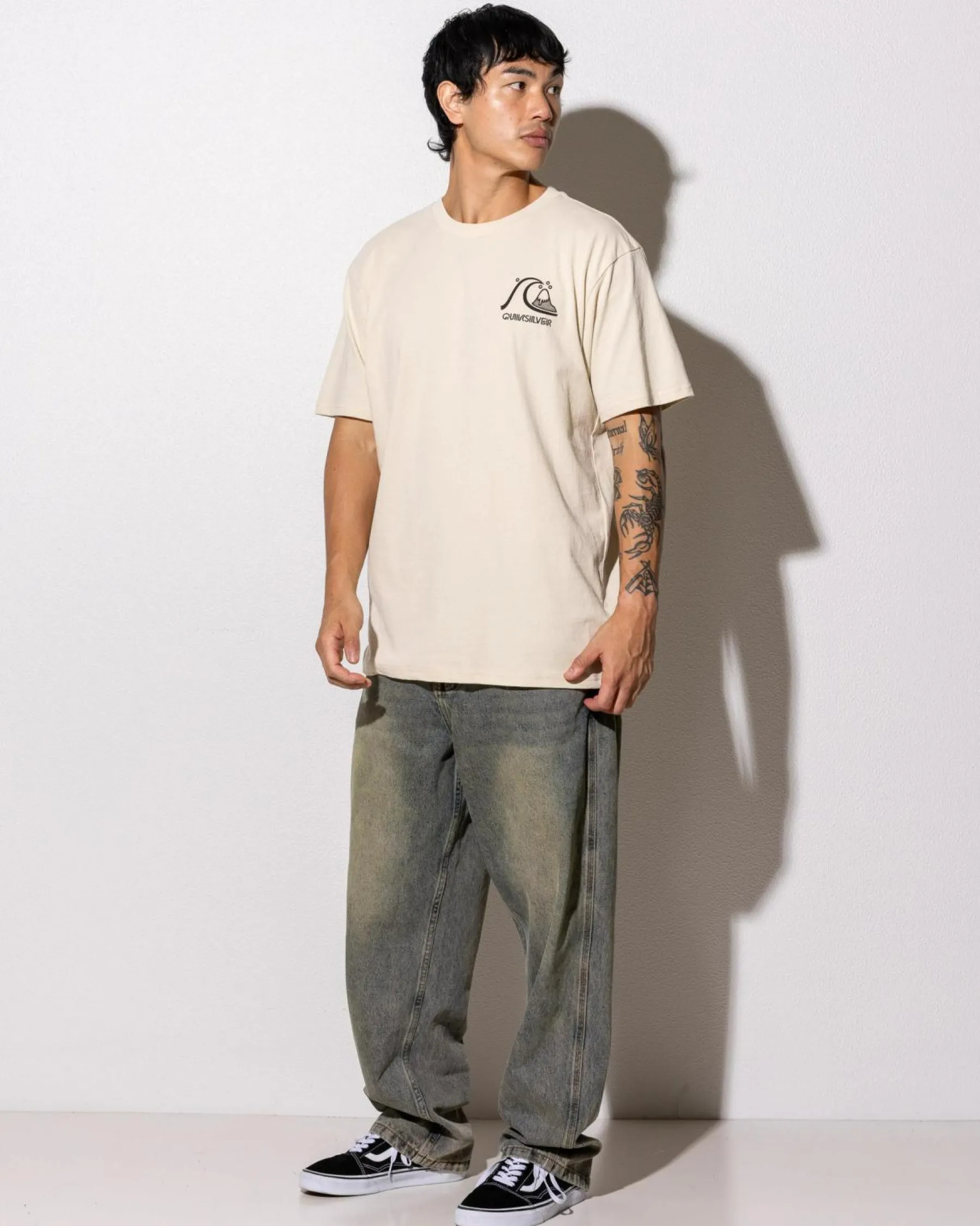 Tops & T-Shirts*Quiksilver Omni Checked T-Shirt Fog