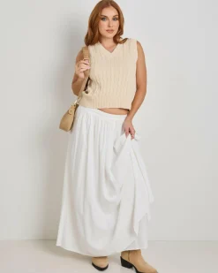 Outlet On Campus Cable Knit Vest Women Jackets & Coats