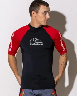 Rashies*Quiksilver On Tour Short Sleeve Rash Vest Salsa