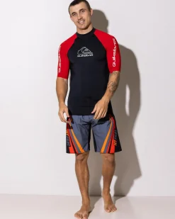 Rashies*Quiksilver On Tour Short Sleeve Rash Vest Salsa