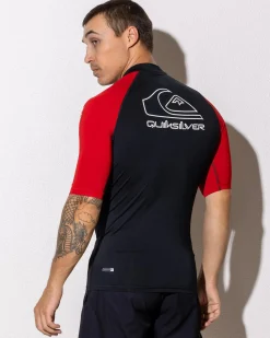 Rashies*Quiksilver On Tour Short Sleeve Rash Vest Salsa