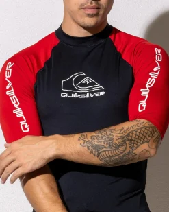 Rashies*Quiksilver On Tour Short Sleeve Rash Vest Salsa