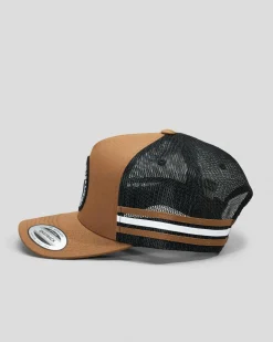 Headwear*Salty Life Once Bitten 3.0 Trucker Cap Tan/black