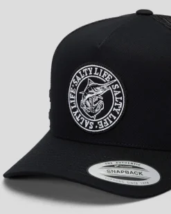 Headwear*Salty Life Once Bitten 3.0 Trucker Cap Black/black