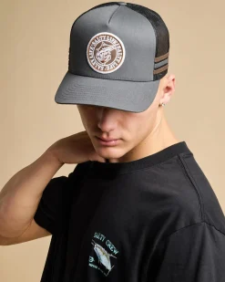 Headwear*Salty Life Once Bitten 3.0 Trucker Cap Charcoal
