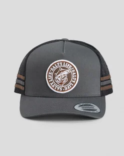 Headwear*Salty Life Once Bitten 3.0 Trucker Cap Charcoal