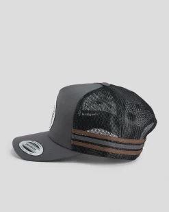 Headwear*Salty Life Once Bitten 3.0 Trucker Cap Charcoal