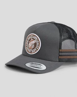 Headwear*Salty Life Once Bitten 3.0 Trucker Cap Charcoal