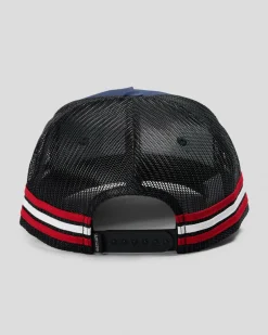 Headwear*Salty Life Once Bitten 4.0 Trucker Cap Blue/white/red