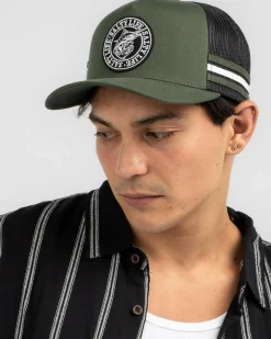 Headwear*Salty Life Once Bitten 3.0 Trucker Cap Army Green/black