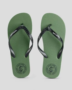 Flip Flops & Sandals*Salty Life Once Bitten Thongs Olive/black