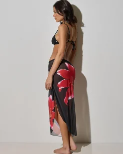 Sarongs*Kaiami Ophelia Cover Up Black/red