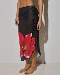 Sarongs*Kaiami Ophelia Cover Up Black/red