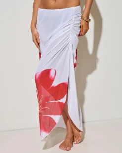 Sarongs*Kaiami Ophelia Cover Up White/red