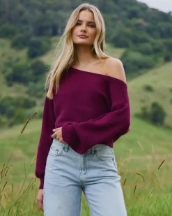 Clearance Ophelia Off Shoulder Knit Jumper Women Knitwear|Jumpers & Hoodies