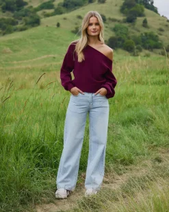 Clearance Ophelia Off Shoulder Knit Jumper Women Knitwear|Jumpers & Hoodies
