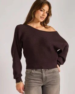 Hot Ophelia Off Shoulder Knit Jumper Women Knitwear|Jumpers & Hoodies