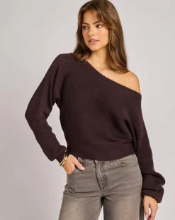 Hot Ophelia Off Shoulder Knit Jumper Women Knitwear|Jumpers & Hoodies