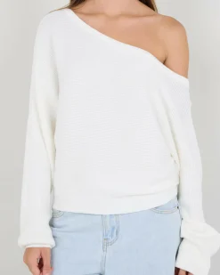 New Ophelia Off Shoulder Knit Jumper Women Knitwear|Jumpers & Hoodies