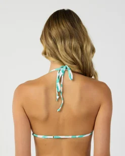 Bikinis*Kaiami Orbit Triangle Bikini Top White/green
