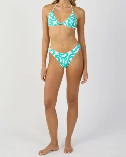 Bikinis*Kaiami Orbit Triangle Bikini Top White/green